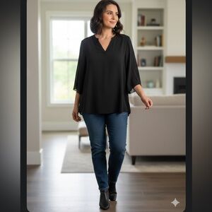 Timeson Elegant Black Women's Top